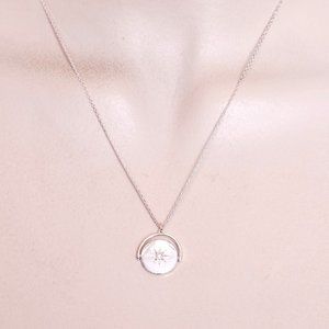 Lucky Brand Silver with reversible turquoise charm